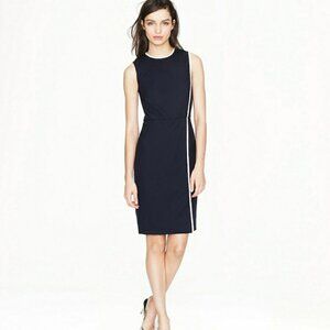 J.Crew Navy Wool Dress - Cream Piping - Size 4 - AS IS